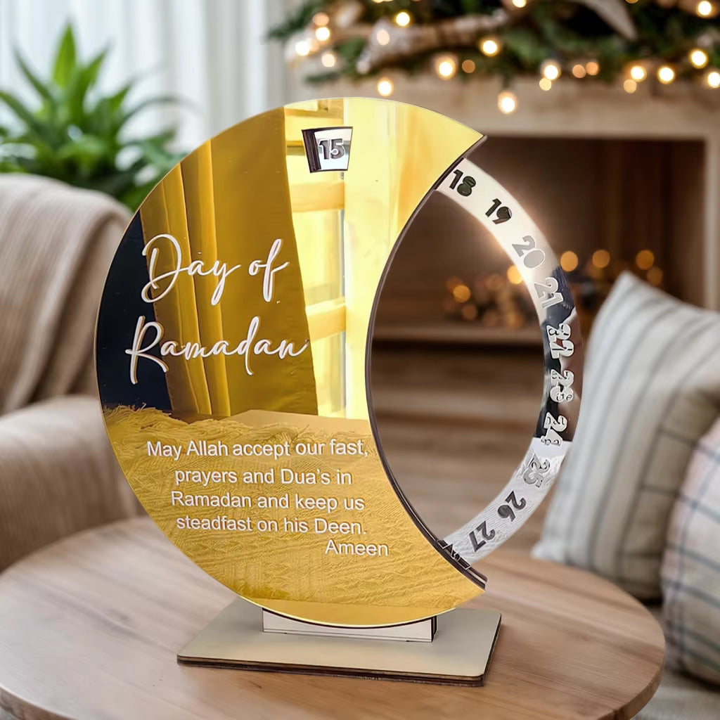 Acrylic Ramadan Advent Calendar 30 Days Countdown Rotating Calendar for Ramadan Decoration Eid Gifts Ramadan Decoration 2025