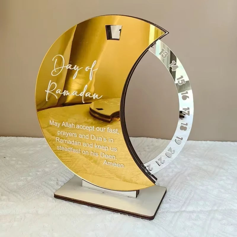 Acrylic Ramadan Advent Calendar 30 Days Countdown Rotating Calendar for Ramadan Decoration Eid Gifts Ramadan Decoration 2025