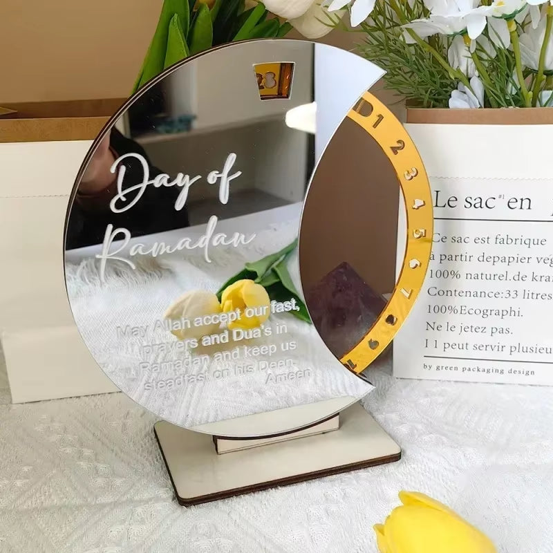 Acrylic Ramadan Advent Calendar 30 Days Countdown Rotating Calendar for Ramadan Decoration Eid Gifts Ramadan Decoration 2025